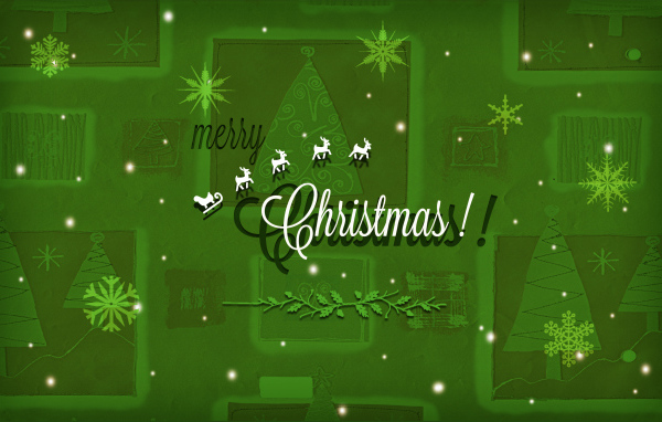 Поздравление с Рождеством на зеленом фоне