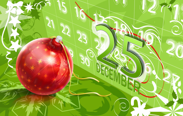 На календаре Рождество