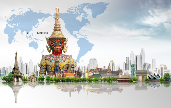 Город Бангкок на карте мира