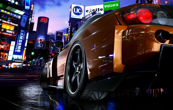 Ночной город в Японии