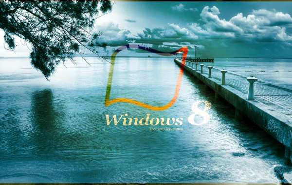 Windows 8 на фоне моря