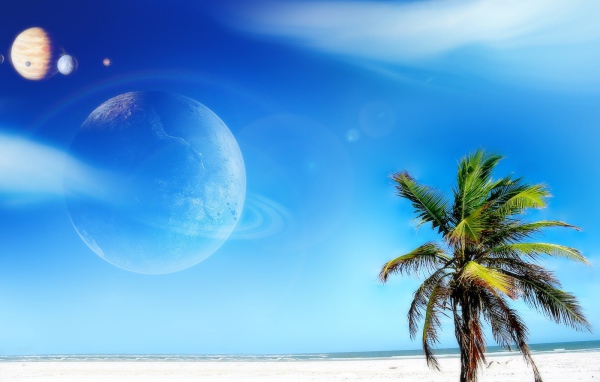 Пляж в фантастическом мире