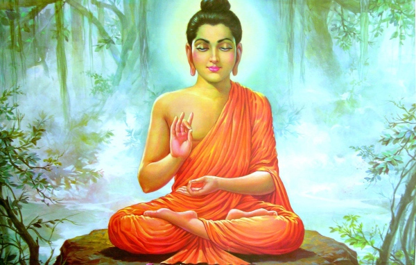 Будда медитирует в джунглях