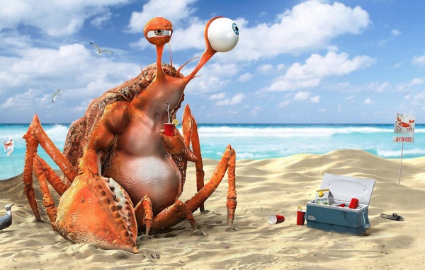 Краб на пляже