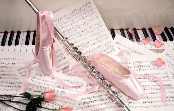 Танцевальные тапочки и ноты