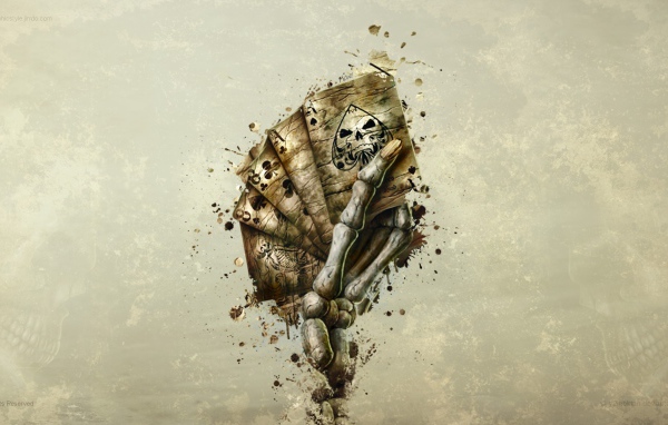 В руке скелета покер