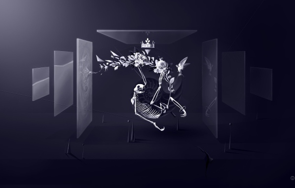 Скелет между стеклами