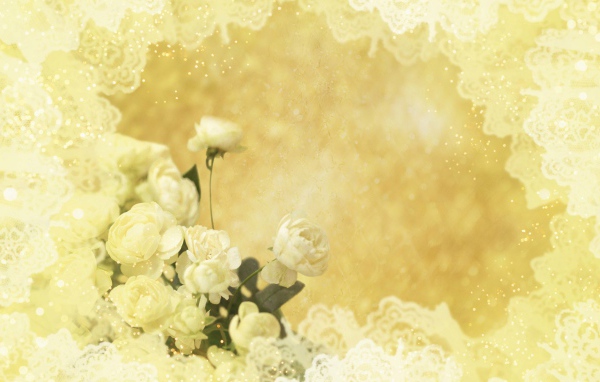 Жёлтые розы на жёлтом фоне