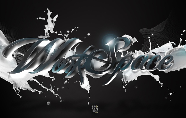 Надпись в брызгах