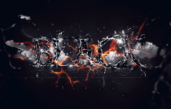 Надпись на черном фоне