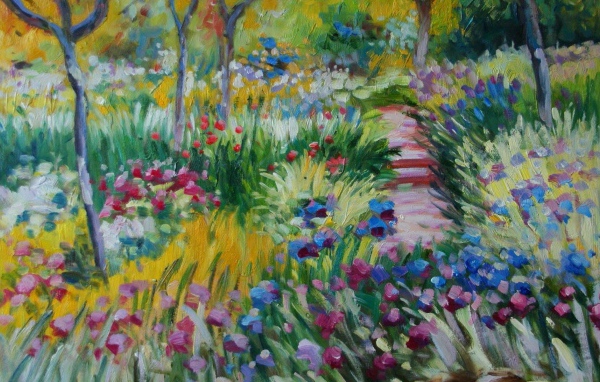 Картина Клода Моне - поле цветов