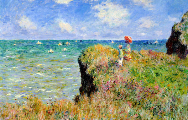 Картина Моне - вершине скалы