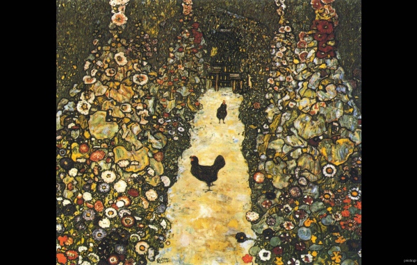 Картина Густава Климта - Путь с цыплятами