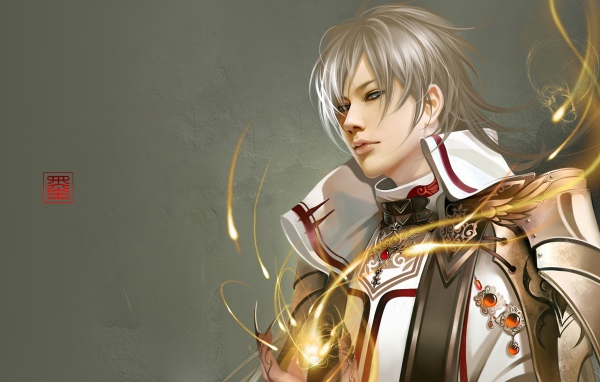 Парень на сером фоне