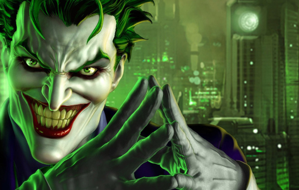 Злобный Джокер в зеленом свете