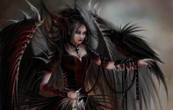 Черный ангел с вороной