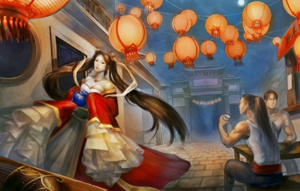 Лунная принцесса идет по улице