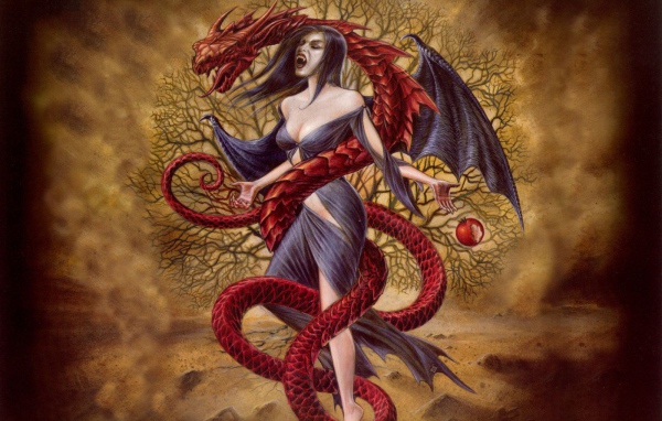 Дракон и женщина вампир