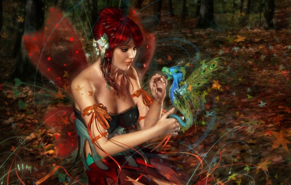 Фея с маленьким драконом