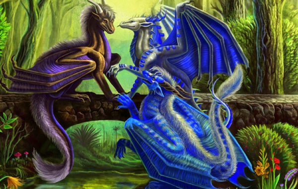 Три синих дракона