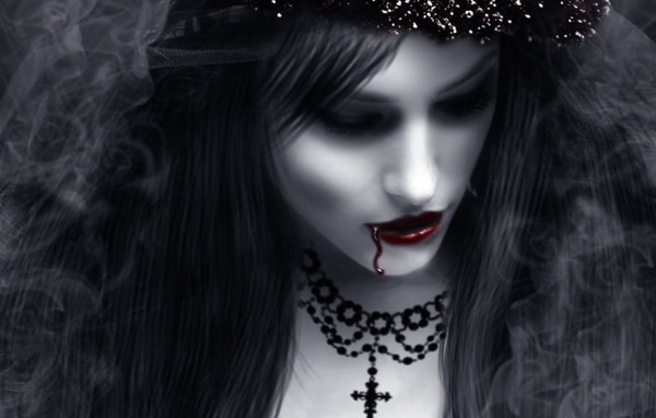 Вампир девушка с крестом