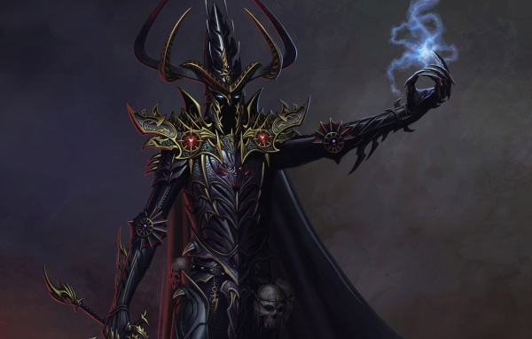 Чудовище в доспехах с черепом