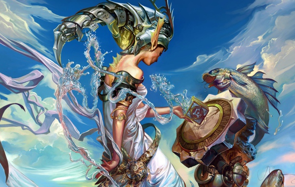 Русалка и рыбы