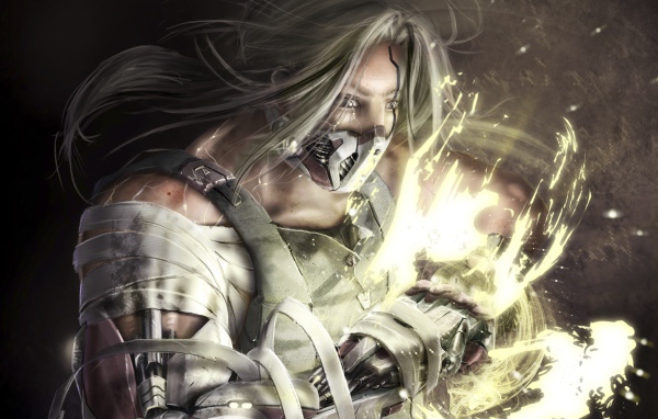 Человек со светящимися руками