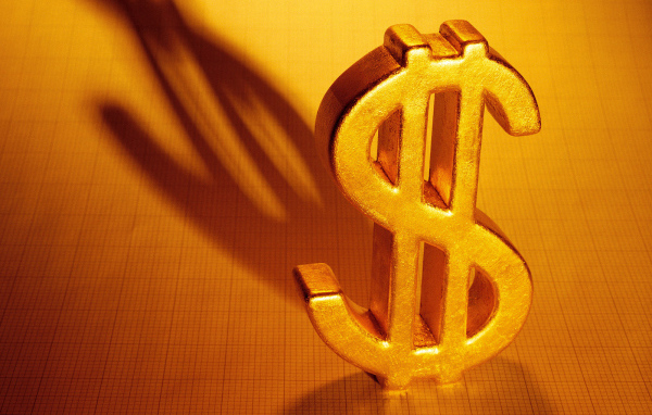Золотой знак доллара
