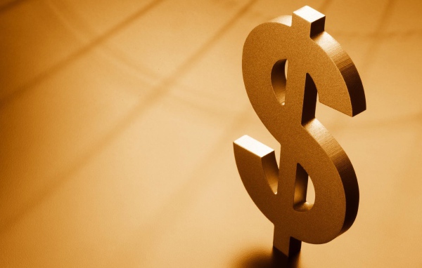 Металлический знак доллара