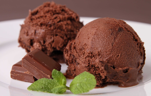 Шоколадное мороженое с мятой