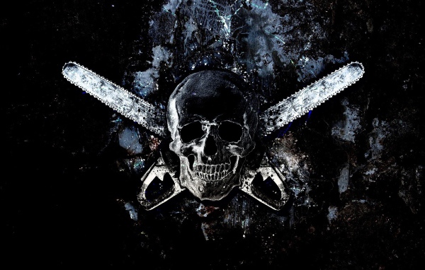 Череп и две бензопилы