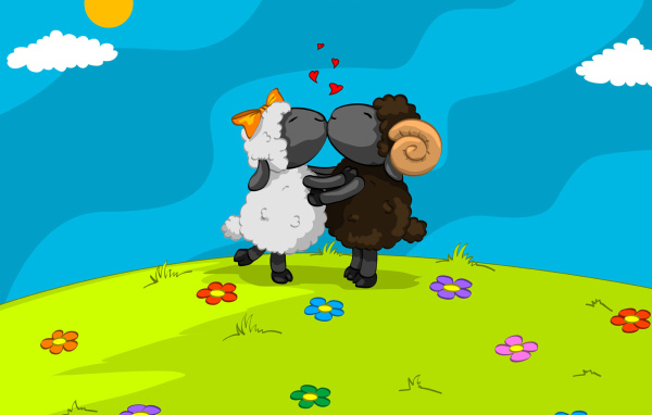 Бараны целуются