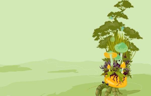 Растительность на крабе