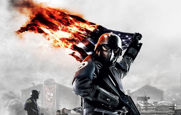 Воин с горящим флагом