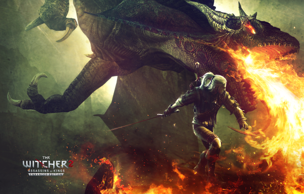 Огнедышащий монстр в игре Ведьмак