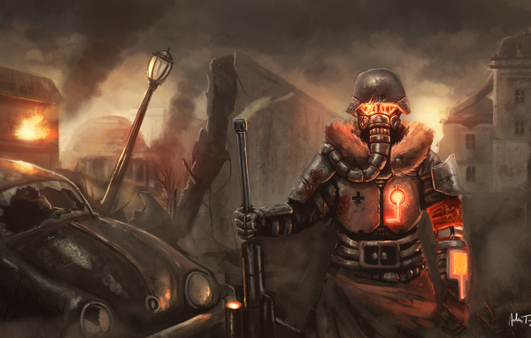 Воин в каске