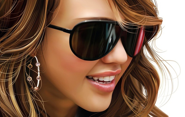 Гламурная девушка в очках