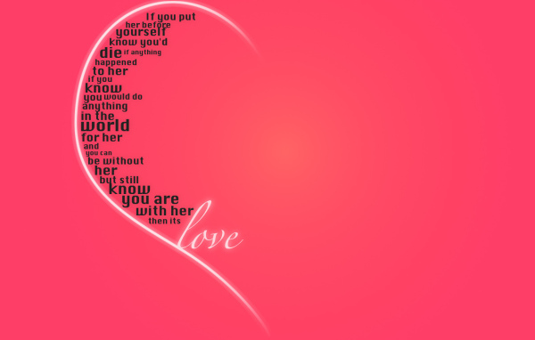 Половинка сердца с пожеланиями на День Святого Валентина 14 февраля