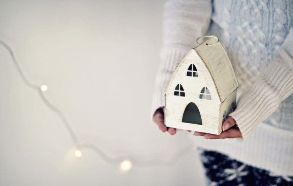 Игрушка дом в руках