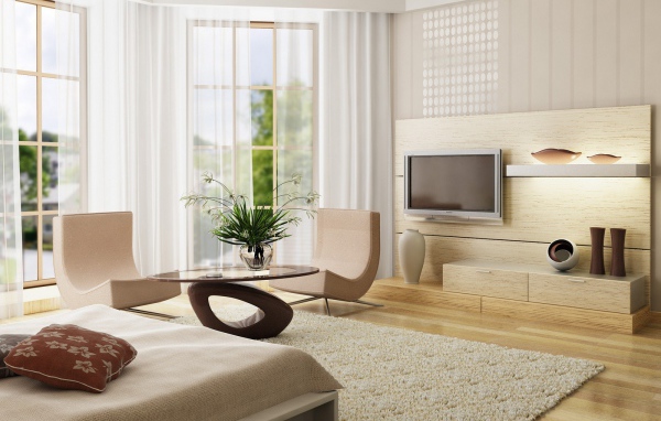 Светлая гостиная 