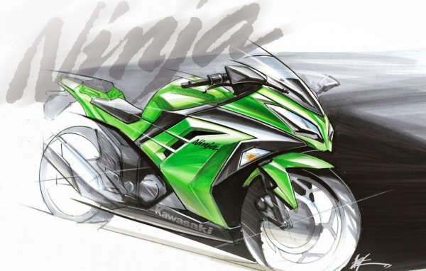 Мотоцикл модели Kawasaki Ninja 300