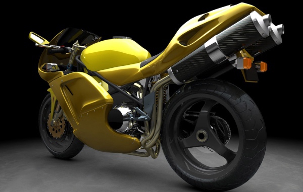 Желтый спортивный мотоцикл