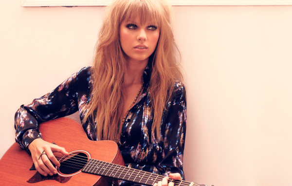 	   Singer Taylor swift with guitar