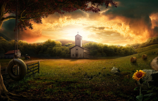 Костел на природе