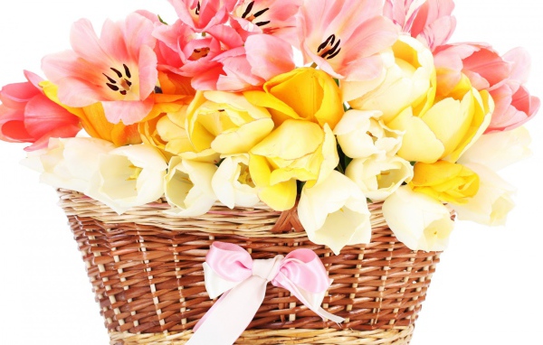 Корзина красивых цветов