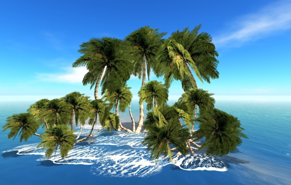 Пальмы на острове