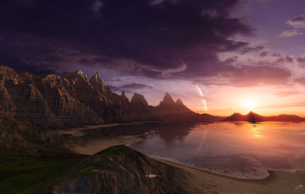 Горный пейзаж и вода