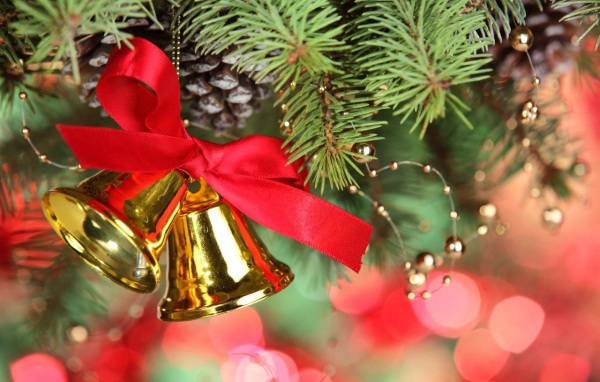 Колокольчики с красным бантом