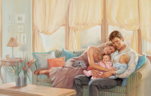 Семья с близнецами